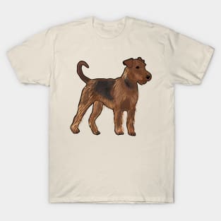 Airedale terrier dog cartoon illustration T-Shirt